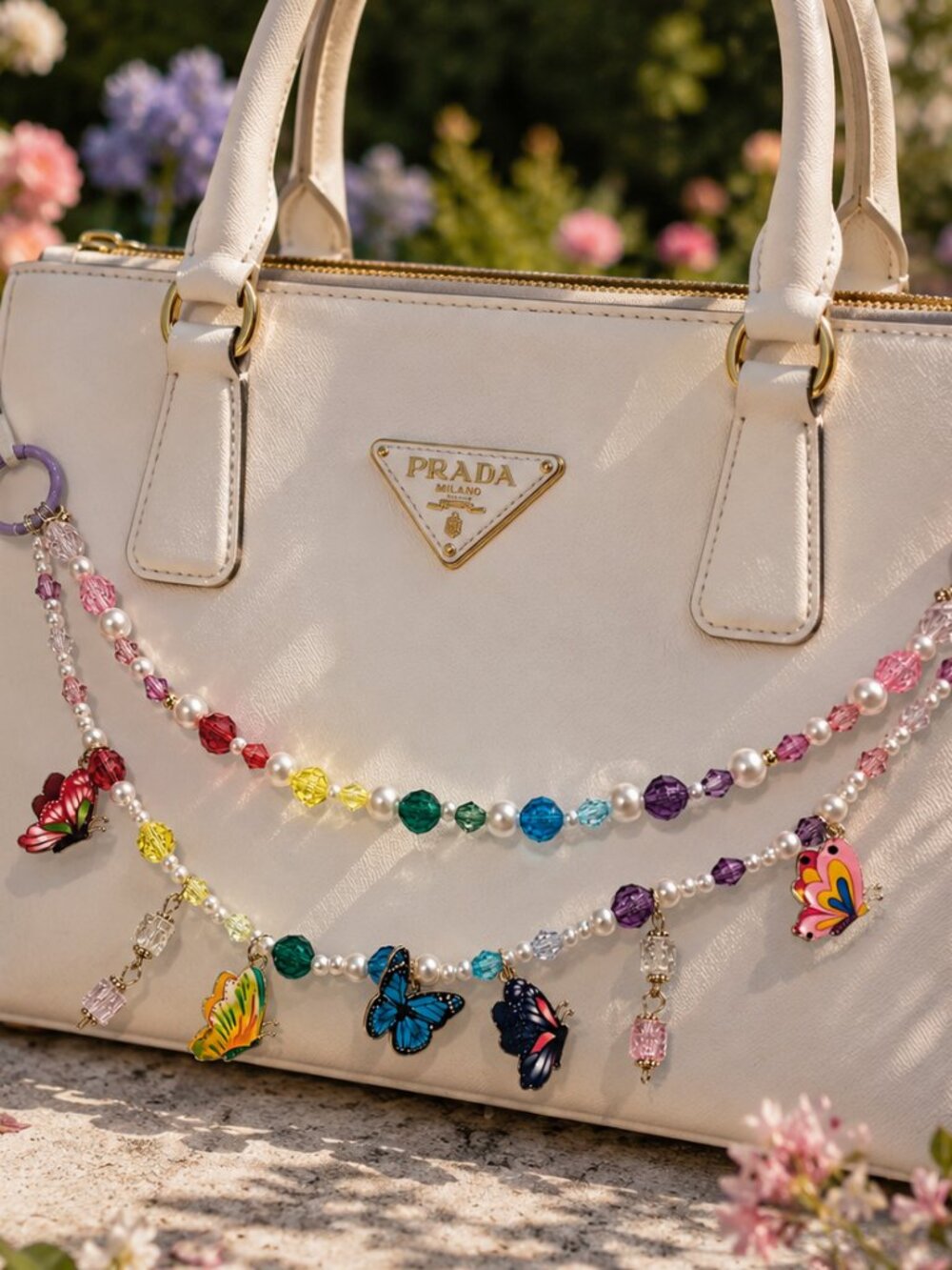Rainbow Butterfly Bag Charm